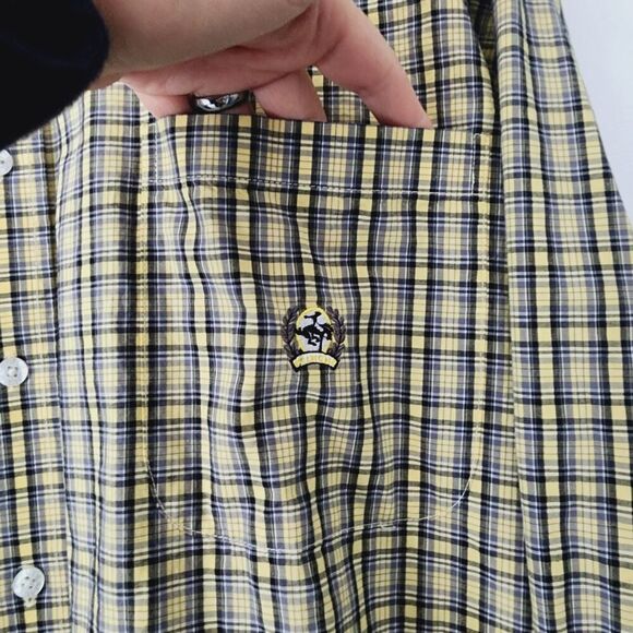 Cinch yellow gray plaid long sleeve button down western shirt mens size XXL - Picture 3 of 6